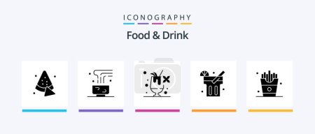 Illustration for Food And Drink Glyph 5 Icon Pack Including drink. food. mug. drink.. Creative Icons Design - Royalty Free Image