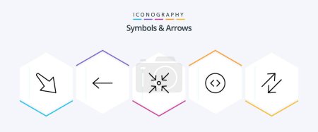 Illustration for Symbols and Arrows 25 Line icon pack including . arrows. . change - Royalty Free Image