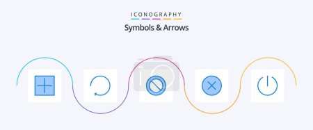 Illustration for Symbols and Arrows Blue 5 Icon Pack Including . tumbler. cancel. switch. hide - Royalty Free Image