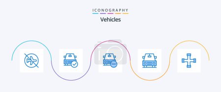 Téléchargez les illustrations : Vehicles Blue 5 Icon Pack Including construction and tools. car. done. vehicles. less - en licence libre de droit
