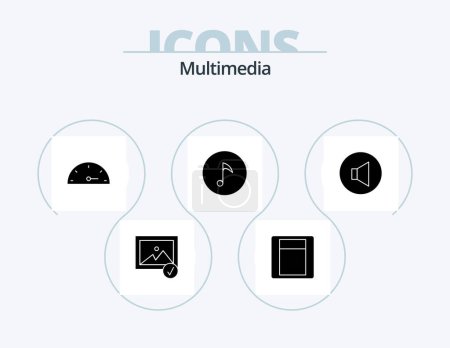 Téléchargez les illustrations : Multimedia Glyph Icon Pack 5 Icon Design. . . speed. volume. sound - en licence libre de droit