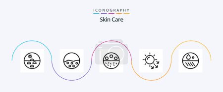 Illustration for Skin Line 5 Icon Pack Including skin. dermatology. skin. strength. mineral - Royalty Free Image