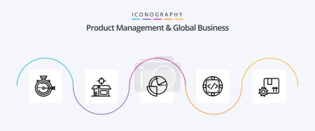 Ilustración de Product Managment And Global Business Line 5 Icon Pack Including management. custom. product. code. diagram - Imagen libre de derechos