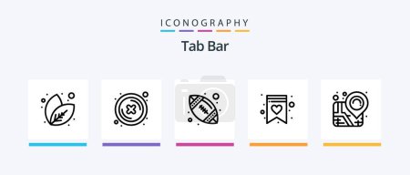 Téléchargez les illustrations : Tab Bar Line 5 Icon Pack Including . puzzle. nature. complex. sunlight. Creative Icons Design - en licence libre de droit