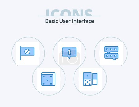 Ilustración de Basic Blue Icon Pack 5 Icon Design. . . sign. message. bubble - Imagen libre de derechos