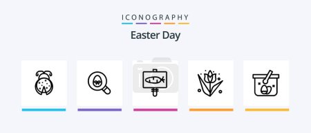 Ilustración de Easter Line 5 Icon Pack Including egg. easter. christian. butterfly. preacher. Creative Icons Design - Imagen libre de derechos