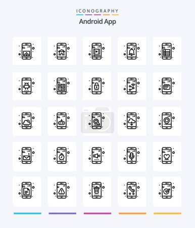 Illustration for Creative Android App 25 OutLine icon pack  Such As interface. app. mobile app. user. interface - Royalty Free Image