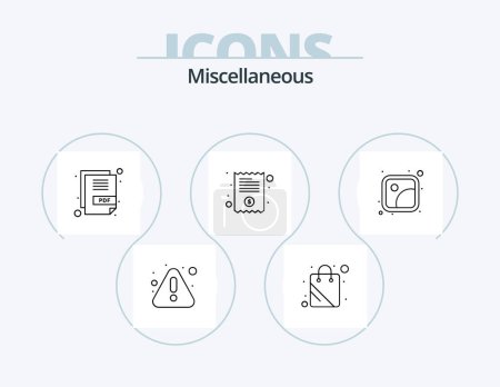 Ilustración de Miscellaneous Line Icon Pack 5 Icon Design. info. write. camera. tool. edit - Imagen libre de derechos