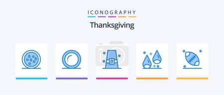 Illustration for Thanks Giving Blue 5 Icon Pack Including ball. thanksgiving. buckle. food. autumn. Creative Icons Design - Royalty Free Image