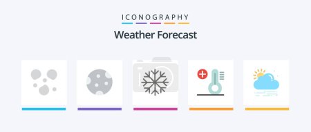 Ilustración de Weather Flat 5 Icon Pack Including . sun. frost. wind. plus. Creative Icons Design - Imagen libre de derechos