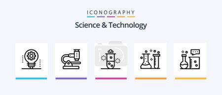 Illustration for Science And Technology Line 5 Icon Pack Including cloud storage. cloud backup. intelligence. laboratory. chemical industry. Creative Icons Design - Royalty Free Image