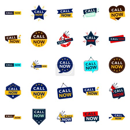 Ilustración de 25 Versatile Typographic Banners for promoting calling across platforms - Imagen libre de derechos