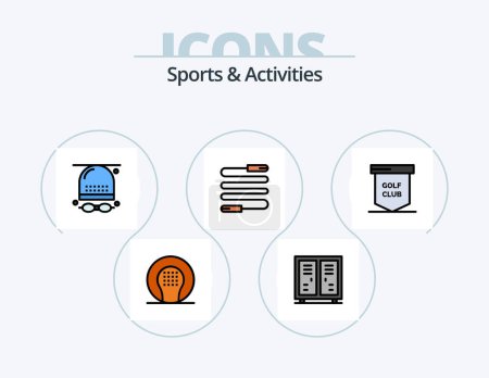 Illustration for Sports and Activities Line Filled Icon Pack 5 Icon Design. game. athletics. sports. activities. game - Royalty Free Image