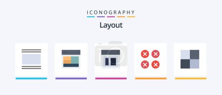 Téléchargez les illustrations : Layout Flat 5 Icon Pack Including . grid. web. ux. layout. Creative Icons Design - en licence libre de droit
