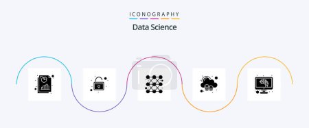 Illustration for Data Science Glyph 5 Icon Pack Including ai. big data. chart. storage. cloud - Royalty Free Image