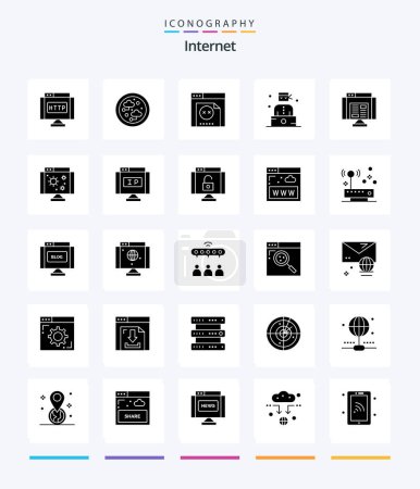 Illustration for Creative Internet 25 Glyph Solid Black icon pack  Such As data. application. error. thief. criminal - Royalty Free Image
