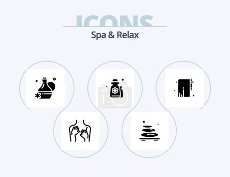 Ilustración de Spa And Relax Glyph Icon Pack 5 Icon Design. beauty . spa. massage . jug . - Imagen libre de derechos