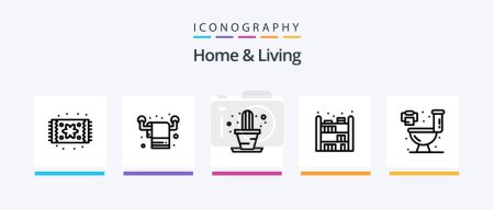 Ilustración de Home And Living Line 5 Icon Pack Including . lump. plant. living. tank. Creative Icons Design - Imagen libre de derechos