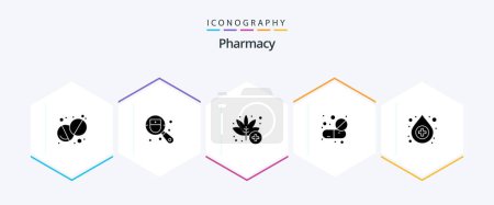 Illustration for Pharmacy 25 Glyph icon pack including help. tablet. medical. pills. drugs - Royalty Free Image
