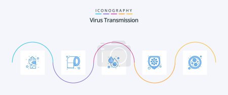 Ilustración de Virus Transmission Blue 5 Icon Pack Including germs. virus. blood. protection. disease - Imagen libre de derechos