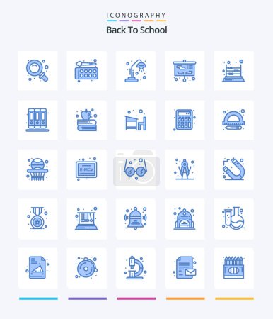 Illustration for Creative Back To School 25 Blue icon pack  Such As game. school. paint palette. presentation. education - Royalty Free Image