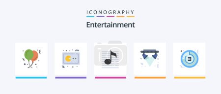 Illustration for Entertainment Flat 5 Icon Pack Including light. disco. gamepad. media. audio. Creative Icons Design - Royalty Free Image