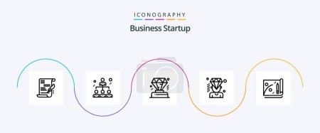 Ilustración de Business Startup Line 5 Icon Pack Including membership. man . share. business . membership - Imagen libre de derechos