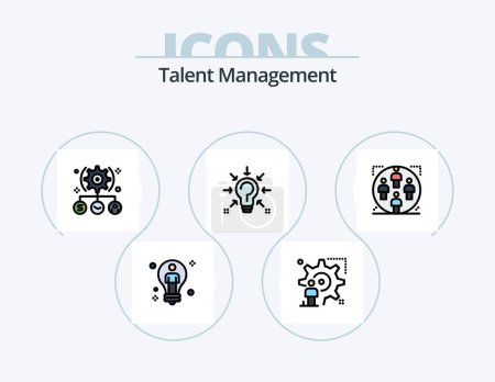 Illustration for Talent Management Line Filled Icon Pack 5 Icon Design. setting. cog. progress. light. idea - Royalty Free Image