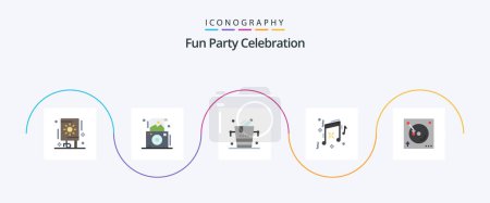 Téléchargez les illustrations : Party Flat 5 Icon Pack Including party. mix. bucket. party. birthday - en licence libre de droit