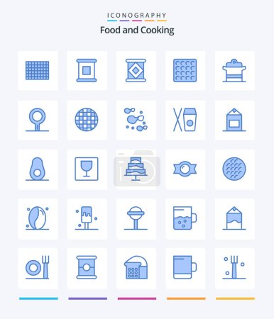 Ilustración de Creative Food 25 Blue icon pack  Such As kitchen. pan. milk. kitchen. cooker - Imagen libre de derechos