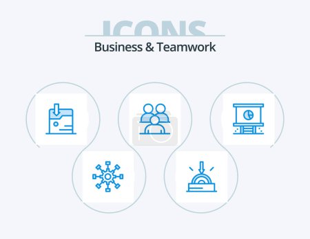 Ilustración de Business And Teamwork Blue Icon Pack 5 Icon Design. group. conference. technology. business. technology - Imagen libre de derechos