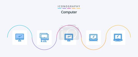 Illustration for Computer Blue 5 Icon Pack Including . imac. - Royalty Free Image