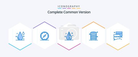 Illustration for Complete Common Version 25 Blue icon pack including storage. database. navigation. data. tool - Royalty Free Image