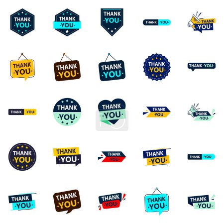 Ilustración de 25 Thank You Vector Icons to Show Your Appreciation - Imagen libre de derechos