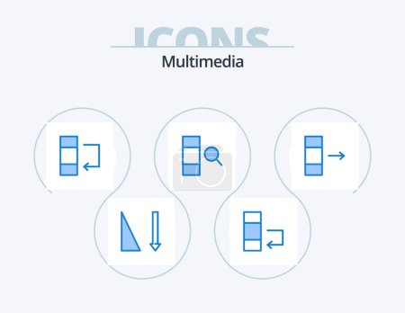 Illustration for Multimedia Blue Icon Pack 5 Icon Design. . . swap. export. column - Royalty Free Image