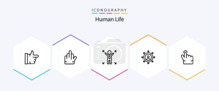 Illustration for Human 25 Line icon pack including . . opportunity. touch. finger - Royalty Free Image