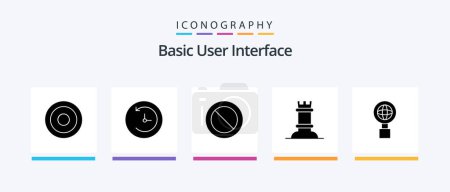Téléchargez les illustrations : Basic Glyph 5 Icon Pack Including . internet. basic. globe. figure. Creative Icons Design - en licence libre de droit