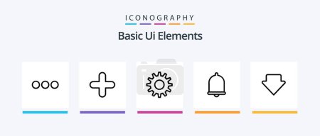 Ilustración de Basic Ui Elements Line 5 Icon Pack Including start. control. login. beginning. sign. Creative Icons Design - Imagen libre de derechos