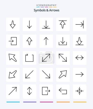 Téléchargez les illustrations : Creative Symbols & Arrows 25 OutLine icon pack  Such As down. arrow. arrow. download. up - en licence libre de droit
