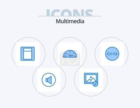 Ilustración de Multimedia Blue Icon Pack 5 Icon Design. . . toggle. html. brackets - Imagen libre de derechos