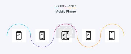 Illustration for Mobile Phone Line 5 Icon Pack Including . camera. - Royalty Free Image