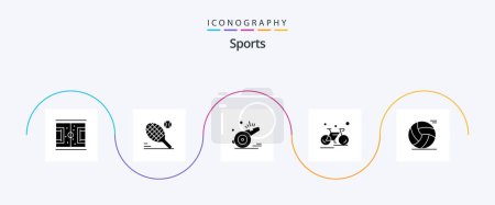 Illustration for Sports Glyph 5 Icon Pack Including sport. cycle. sport. bicycle. soccer - Royalty Free Image