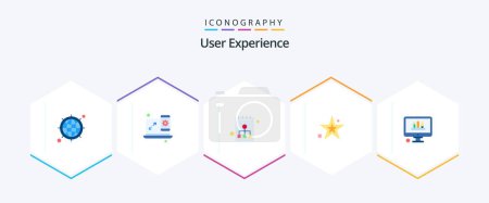 Illustration for User Experience 25 Flat icon pack including web. design. planning. edit tools. shapes - Royalty Free Image