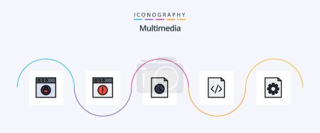 Illustration for Multimedia Line Filled Flat 5 Icon Pack Including . history. file. control - Royalty Free Image