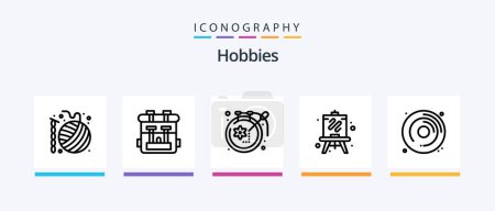 Ilustración de Hobbies Line 5 Icon Pack Including paint. hobbies. design. design. art. Creative Icons Design - Imagen libre de derechos