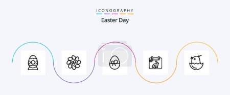 Ilustración de Easter Line 5 Icon Pack Including easter. date. egg. easter. calender - Imagen libre de derechos