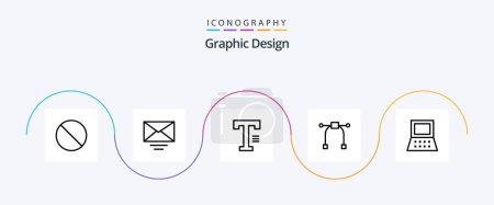 Ilustración de Design Line 5 Icon Pack Including . computer. text. laptop. graphic - Imagen libre de derechos