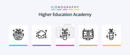 Illustration for Academy Line 5 Icon Pack Including . studies. bookshelf. religious. diploma. Creative Icons Design - Royalty Free Image