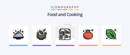 Téléchargez les illustrations : Food Line Filled 5 Icon Pack Including . lemon. vegetables. food. vegetable. Creative Icons Design - en licence libre de droit