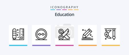 Ilustración de Education Line 5 Icon Pack Including certificate. academic degree. student. stationery. pencil. Creative Icons Design - Imagen libre de derechos